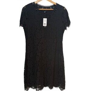 IMNYC by Isaac Mizrahi Short Sleeve Lace Detail Black Dress. LBD. Medium. NEW.